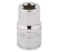 Draper Inverted Torx Star Socket, 1/2" Sq. Dr E14 Chrome 34285