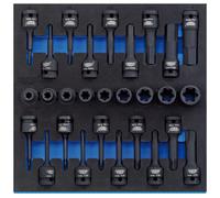 Draper IT-EVA22 1/2'' Square Drive 28 Piece TX-STAR® and Hex Impact Socket Set