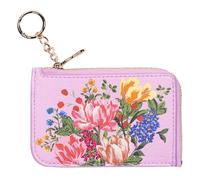 Draper James Floral Card Case Wallet, Slim Faux Leather Card Holder with Secure Zipper Closure, Women's Compact Wallet & Coin Purse (Floral)