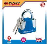 Draper Laminated Steel Padlock and 2 Keys with Hardened Steel Shackle and Bumper