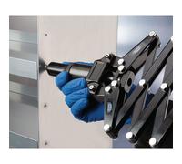 Draper LAZY TONG RIVETER Tong Folding Hand Pop Riviter Rivet Gun + Nozzles 27839