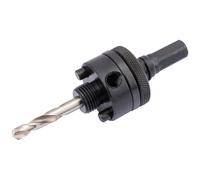 Draper Locking Hex. Shank Holesaw Arbor with HSS Pilot Drill for Holesaws 32 - 210mm, 7/16" Thread