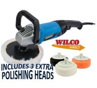 DRAPER MACHINE CAR POLISHER 53016 1200W, 240V, + 3 EXTRA POLISHING HEADS PADS