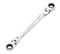 Draper Metric 10 x 11mm Flexible Head Double Ring Ratchet Spanner Chrome 27745