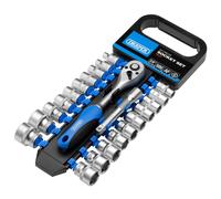 Draper Metric AF Socket & Ratchet Set 3/8"D 22pc 10 to 22mm & 1/4" to 7/8" 16373