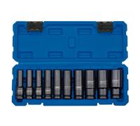 Draper Metric Deep Impact Socket Set 1/2" Square Drive 10 Pieces Socketry Black