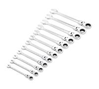 Draper Metric Flexible Head Ratchet Combination Spanner Set 12 Piece 27733