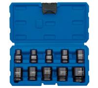 Draper Metric Impact Socket Set 1/2" Square Drive Chemically Blacked 10 Pieces