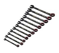 Draper Metric Ratchet Combination Spanner Set Reversible Black 12 Piece 03912