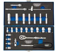 Draper Metric Socket Set 1/4"D 26 Piece Deep & Standard Length 16476