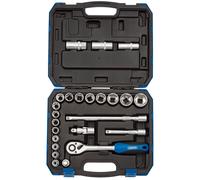 Draper Metric Socket Set Chrome Vanadium Steel 1/2" Square Drive 24 Pieces