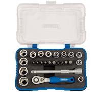 Draper Metric Socket Set Chrome Vanadium Steel 1/4" Square Drive 25 Pieces