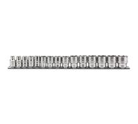Draper 16492 Expert Metric Socket Set on a Metal Rail 3/8" Drive 15 Piece