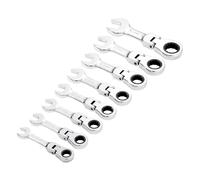 Draper Metric Stubby Flexible Head Ratchet Combination Spanner Set 8 Piece 27982