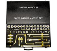 Elora Metric, Whitworth and Imperial Socket Set, 1/2" Sq. Dr. (58 Piece)