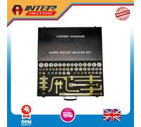 Draper Metric, Whitworth and Imperial Socket Set, 1-2" Sq. Dr. (58 Piece) 15372