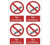 Draper No Smoking' Prohibition Sign (Pack of 4)