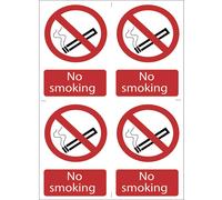 Draper 72166 No Smokingft Prohibition Sign (Pack Of 4) per set