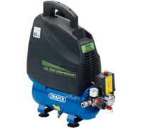 Draper Oil-Free Air Compressor 6L Pressure Regulator & Pressure Gauge 1.1kW