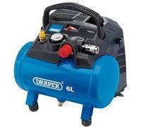 Draper Oil-Free Air Compressor With Pressure Switch & Air Outlet Gauge 6L 1.2kW