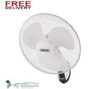 Draper 70975 230V Oscillating Wall Mounted Fan With Remote Control 16in/400Mm 3 Speed each 1