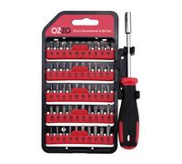 Draper Ozzo Magnetic Screwdriver & Bit Set 1/4", 51 Piece, With Interchangeable Heads, Soft Grip Handle