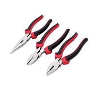 Draper Ozzo Pliers Set 3 Piece, Combination, Diagonal & Long Nose, Carbon Steel With Soft Grip Handles, Precision Hand Tools