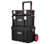 Draper Ozzo Stack N' Go Rolling Tool Box System 3 Piece Modular Storage Set With Wheels