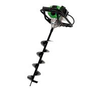 Draper 51.7cc Petrol Earth Auger, Post Hole Digger with 100/150/200mm Drill Bits, 800mm Depth, 2-Stroke Engine, Easy Start, Twin Handles, E10 Compatible