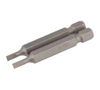 Draper Plain Slot Screwdriver Insert Bit 3mm 1/4" Hex 50mm Long 2 Pieces Grey