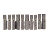 Draper Plain Slot Screwdriver Insert Bit 5.5mm 1/4" Hex 25mm Long 10 Pieces Grey