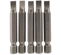 Draper Plain Slot Screwdriver Insert Bit 5.5mm 1/4" Hex 50mm Long 5 Pieces Grey