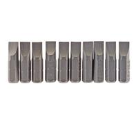 Draper Plain Slot Screwdriver Insert Bit 6.5mm 1/4" Hex 25mm Long 10 Pieces Grey
