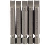 Draper Plain Slot Screwdriver Insert Bit 6.5mm 1/4" Hex 50mm Long 5 Pieces Grey