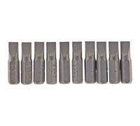 Draper Plain Slot Screwdriver Insert Bit 6mm 1/4" Hex 25mm Long 10 Pieces Grey