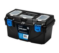 Draper Plastic Toolbox with Tote Tray 19" Integrated Handle & Lockable 24200