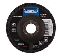 Draper Polycarbide Strip Disc 115mm 22.23mm 180 Grit Black Silicon Carbide