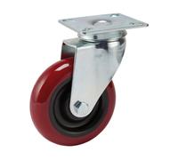 Draper Polyurethane Wheel with Brake Swivel Plate Fixing 100mm Heavy Duty 65518