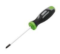 Draper Pound Thru Pozi Soft Grip Screwdriver, PZ1 x 100mm - 13447 - Magnetic Tip, CRV Blade