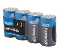 Draper Powerup Ultra Alkaline C Cell Batteries Pack of 4