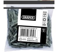 Draper Pozi Screwdriver Bits PZ2 25mm Pack of 100