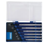 Draper Precision Screwdriver Tool Set 6x Plain Slot In Plastic Case 6 Pieces