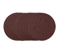 Draper Punched Sanding Discs, 125mm, Hook & Loop, 80 Grit, (Pack Of 10) 54755