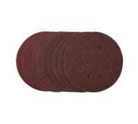 Draper Punched Sanding Discs, 125mm, Hook & Loop, Assorted Grit, (Pack Of 10) 54759