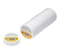Draper PVC Electrical Insulation Tape Pack of 10 White 19mm 20m
