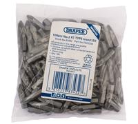 Draper PZ TYPE Insert Bits Chrome Vanadium Steel 1/4" No.2 100 Pieces With Bag