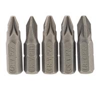 Draper PZ Type Screwdriver Insert Bit 1/4" Hex 25mm Long No.2 5 Pieces Grey