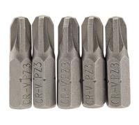 Draper PZ Type Screwdriver Insert Bit 1/4" Hex 25mm Long No.3 5 Pieces Grey