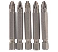 Draper PZ Type Screwdriver Insert Bit 1/4" Hex 50mm Long No.2 5 Pieces Grey