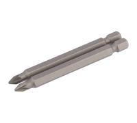 Draper PZ Type Screwdriver Insert Bit 1/4" Hex 75mm Long No.1 2 Pieces Grey